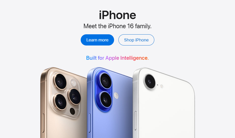 Screenshot of apple. Com, showing the website ui.