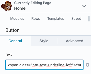 Hover underline button left