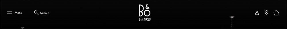 Website header example bang olufsen
