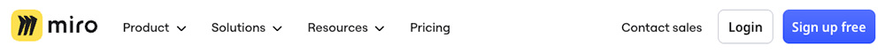 Website header example miro
